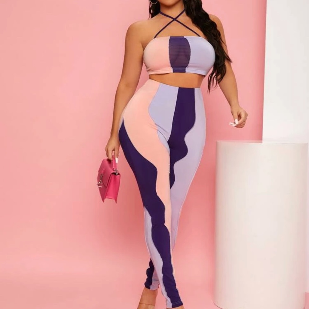 Color block 2 piece set